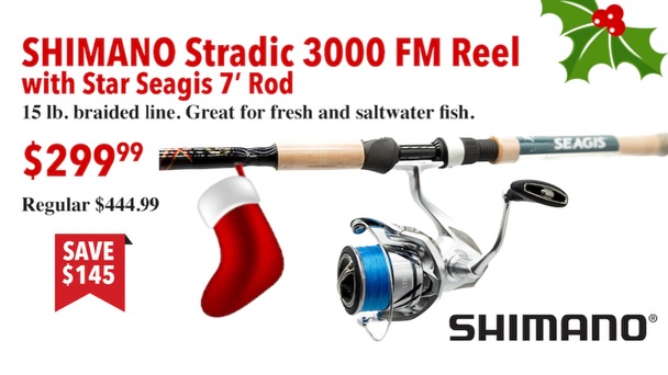 Shimano Stradic 3000 FM Reel with Star Seagis 7' Rod - $299.99